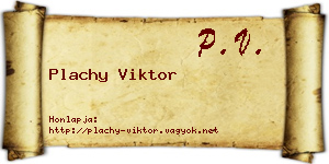 Plachy Viktor névjegykártya